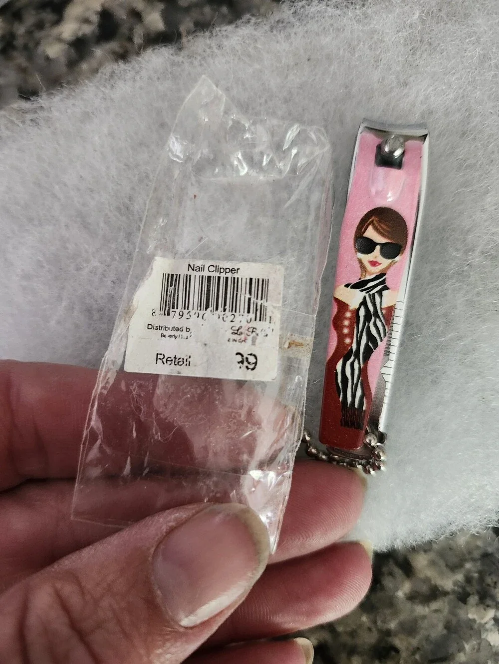 Pink Fashion-Illustration Nail Clipper with Keychain New With Tag